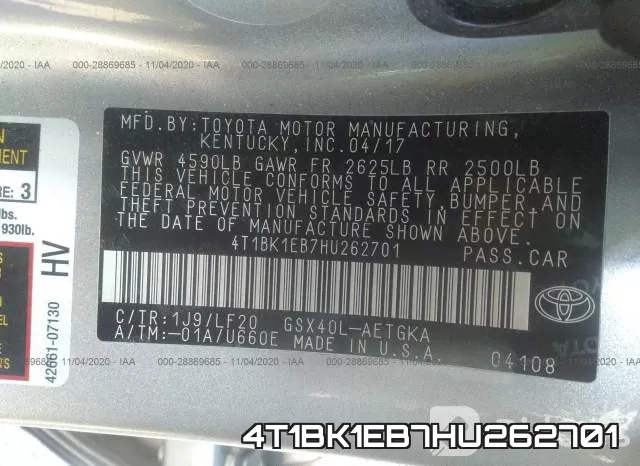 4T1BK1EB7HU262701 фото 10