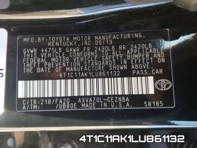 4T1C11AK1LU861132 фото 2
