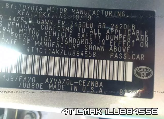 4T1C11AK7LU884558 фото 10