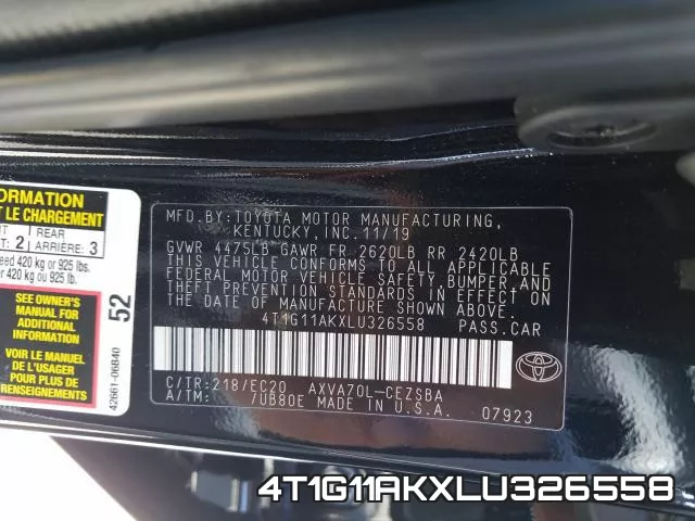 4T1G11AKXLU326558 фото 2