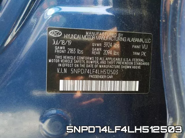 5NPD74LF4LH512503 фото 2