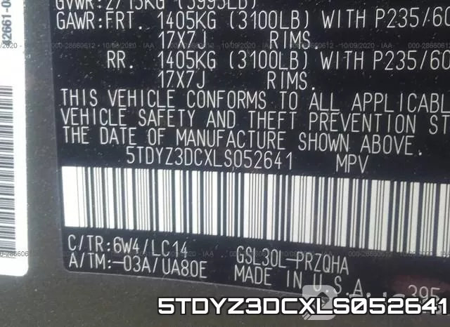 5TDYZ3DCXLS052641 фото 10