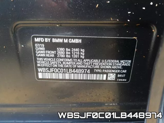 WBSJF0C01LB448974 фото 2