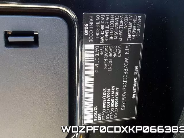 WDZPF0CDXKP066383 фото 2