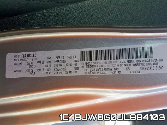 1C4BJWDG0JL884103 фото 2