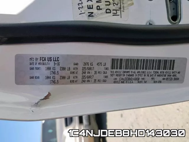 1C4NJDEB8HD143030 фото 2