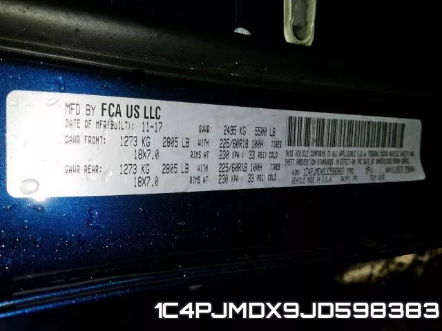 1C4PJMDX9JD598383 фото 2