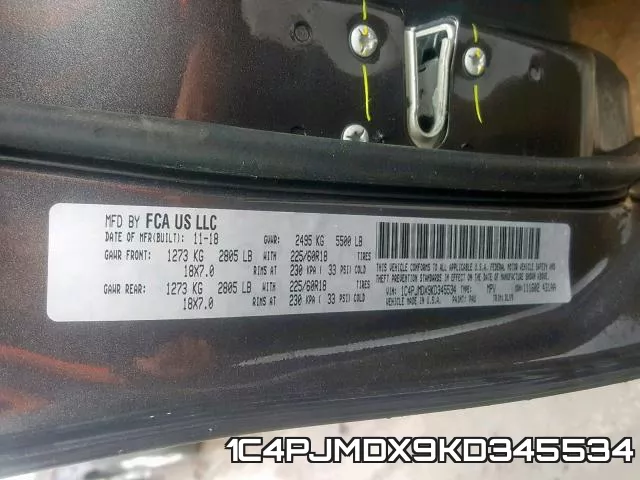 1C4PJMDX9KD345534 фото 2
