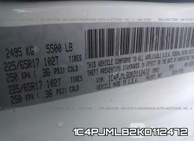 1C4PJMLB2KD112472 фото 10