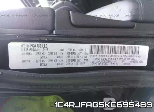 1C4RJFAG5KC695483 фото 10
