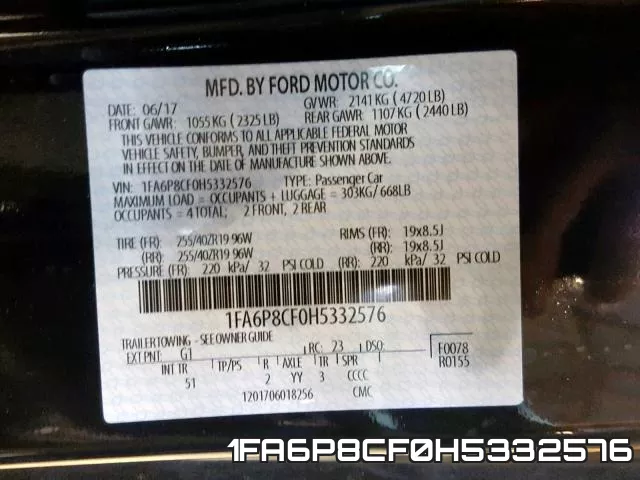 1FA6P8CF0H5332576 фото 2