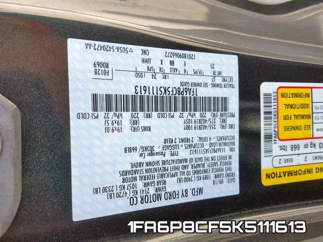 1FA6P8CF5K5111613 фото 2