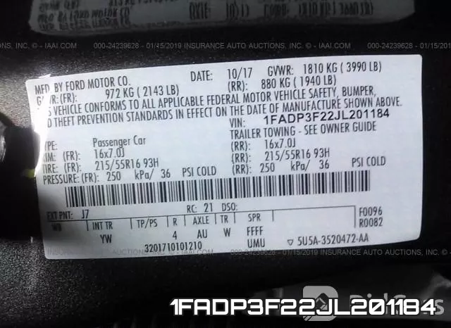 1FADP3F22JL201184 фото 10