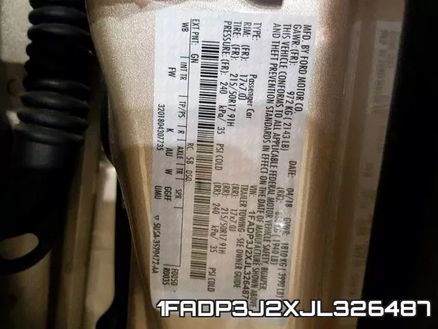 1FADP3J2XJL326487 фото 2