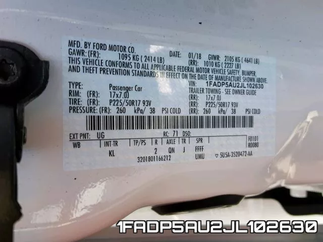 1FADP5AU2JL102630 фото 2