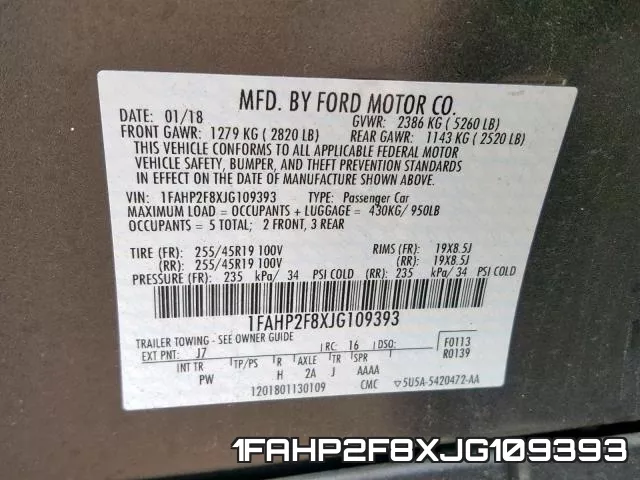 1FAHP2F8XJG109393 фото 2