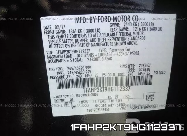 1FAHP2KT9HG112337 фото 10