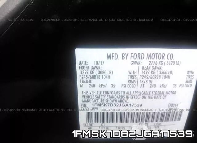 1FM5K7D82JGA17539 фото 10