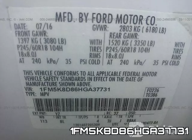 1FM5K8D86HGA37731 фото 10