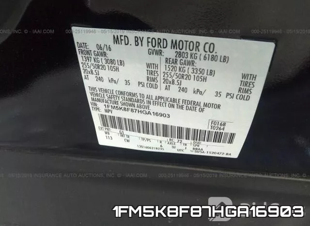 1FM5K8F87HGA16903 фото 10