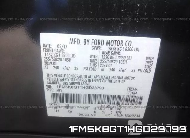 1FM5K8GT1HGD23793 фото 10