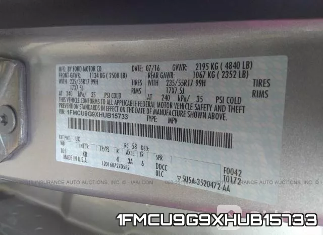 1FMCU9G9XHUB15733 фото 10