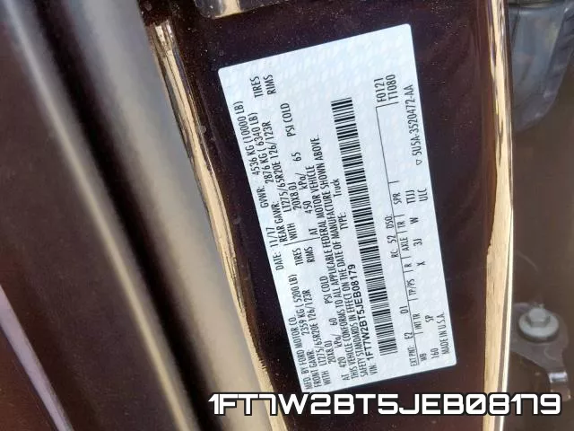 1FT7W2BT5JEB08179 фото 2