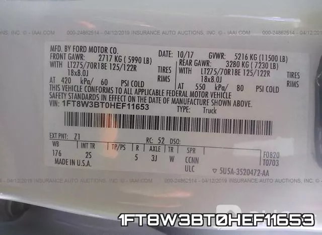 1FT8W3BT0HEF11653 фото 10