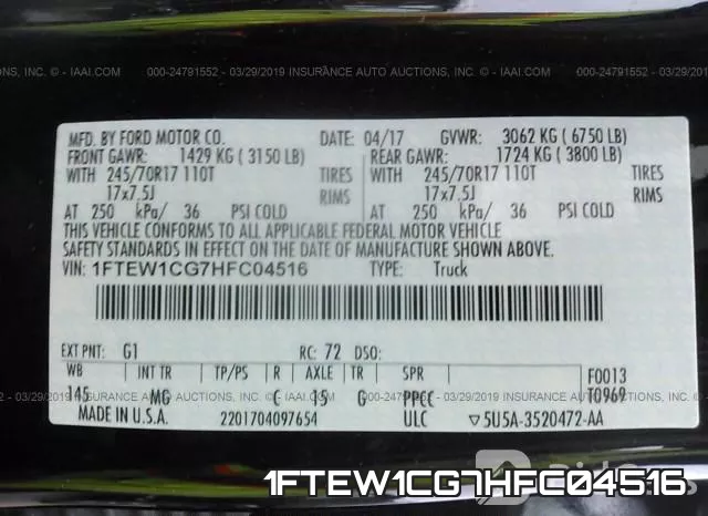 1FTEW1CG7HFC04516 фото 10