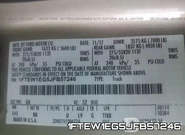1FTEW1EG5JFB57246 фото 10