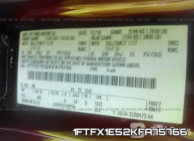 1FTFX1E52KFA75766 фото 10