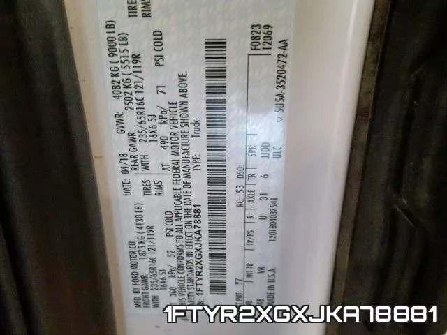 1FTYR2XGXJKA78881 фото 2