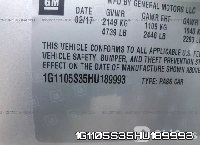 1G1105S35HU189993 фото 10