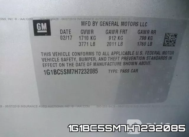 1G1BC5SM7H7232085 фото 10
