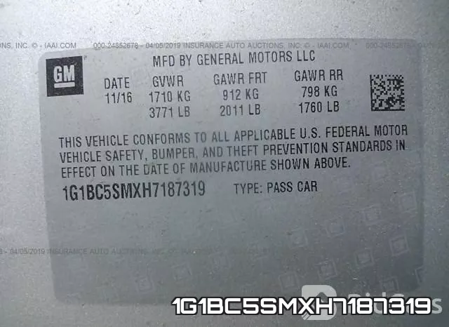 1G1BC5SMXH7187319 фото 10
