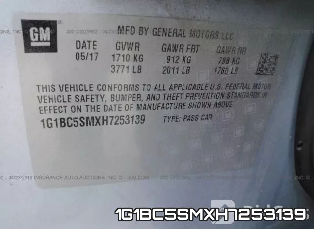 1G1BC5SMXH7253139 фото 10