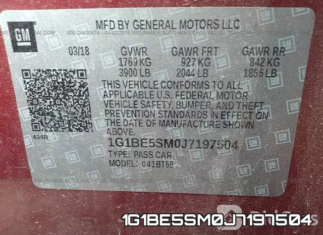 1G1BE5SM0J7197504 фото 10