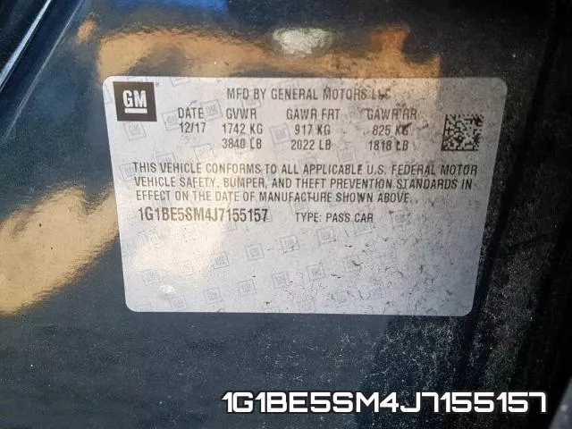 1G1BE5SM4J7155157 фото 2