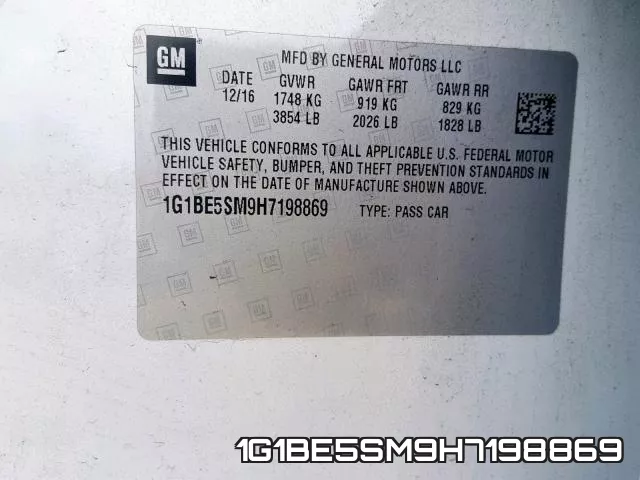 1G1BE5SM9H7198869 фото 2