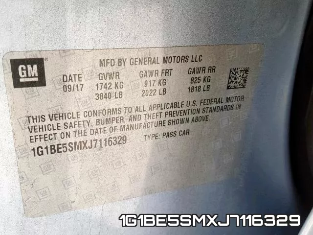 1G1BE5SMXJ7116329 фото 2