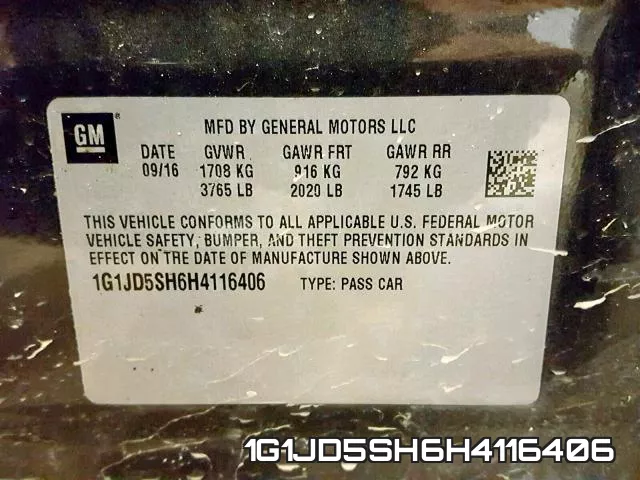 1G1JD5SH6H4116406 фото 2