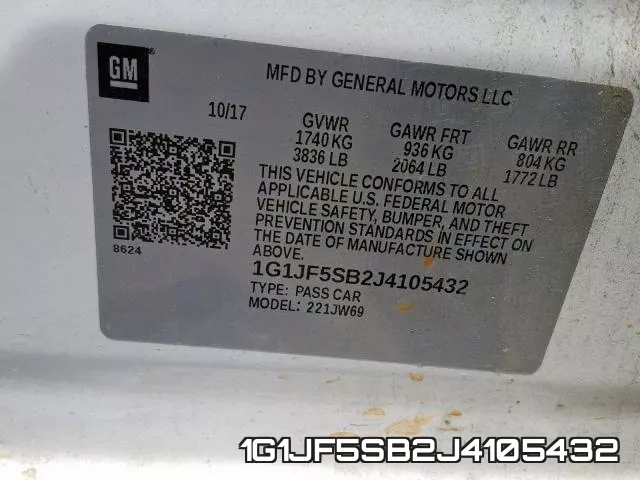 1G1JF5SB2J4105432 фото 2