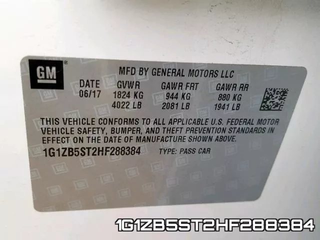 1G1ZB5ST2HF288384 фото 2