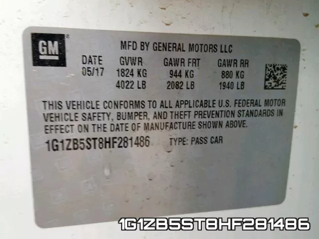 1G1ZB5ST8HF281486 фото 2