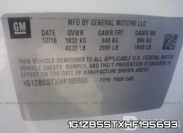 1G1ZB5STXHF195693 фото 10