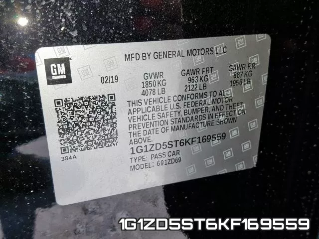 1G1ZD5ST6KF169559 фото 2