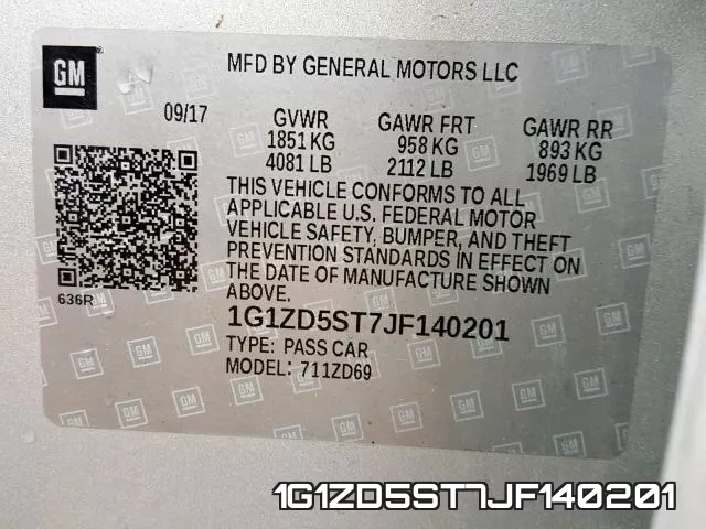 1G1ZD5ST7JF140201 фото 2