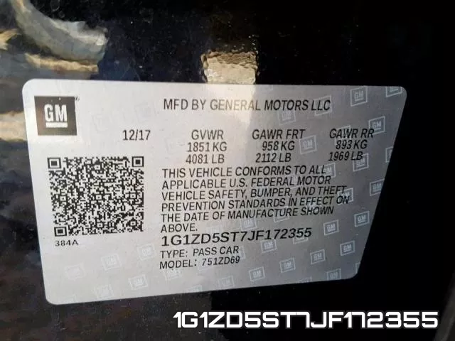 1G1ZD5ST7JF172355 фото 2