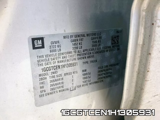 1GCGTCEN1H1305931 фото 2