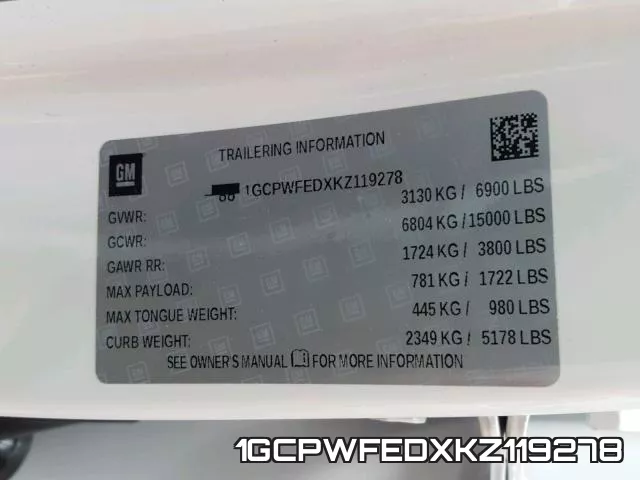 1GCPWFEDXKZ119278 фото 2